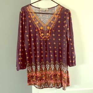 Boho Hippie Top 3/4 Sleeves